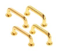 Chosertory 1:12 Maniglie Decorative per Casa Delle Bambole, Modello Ad Arco, Fatte a Mano, per Cassetti, Ante di Armadi E Mobili Da Cucina, oro, 4 pezzi grandi