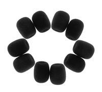 Chosertory 10 Pezzi Microfono Spugna Copri Microfono Schiuma Antivento Protezione Accessorio Pratico Adatto a Microfoni Headset Podcasting, nero
