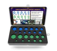 Chosertory 23 Pezzi Adattatore Presa Set Bussole Inserti Magnetici Kit Universale per Serraggi con Tenuta Ferma Drive Circolare E Corpo Esagonale Organizzatore