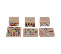 Chosertory 3 Pezzi Mini Puzzle Alfabetici Modellini Bambola Blocchi Numerici Animali Accessori Decorativi Decorazione Simulata Adatti per Bambini Gioco Educativo, con Scatola Portaoggetti
