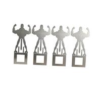 Chosertory 4 Pezzi Dog BBQ Salsiccia Rastrelliera Griglia Barbecue Accessori Cucina Design Originale Muscle Man Resistente Adatto per Uomini Outdoor Fe, Mani in Alto