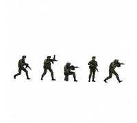 Chosertory 5 Pezzi 1/64 Dipinto a Mano Realistiche Soldatini in Resina Compatte Figurina Militare Statica