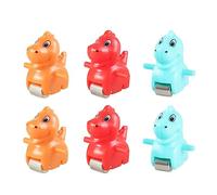 Chosertory 9 Pezzi Tracciato Animale Giocattolo Scivolo Veicolo Set Figure Accessori PVC Resistente agli Urti Adatto per Bambini Bagno Scuola Tempo, Dinosauro 6 Pezzi
