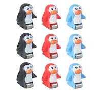 Chosertory 9 Pezzi Tracciato Animale Giocattolo Scivolo Veicolo Set Figure Accessori PVC Resistente agli Urti Adatto per Bambini Bagno Scuola Tempo, Pinguino 9 Pezzi