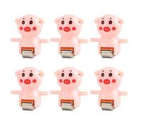 Chosertory 9 Pezzi Tracciato Animale Giocattolo Scivolo Veicolo Set Figure Accessori PVC Resistente agli Urti Adatto per Bambini Bagno Scuola Tempo, 6 Pezzi di Maiale