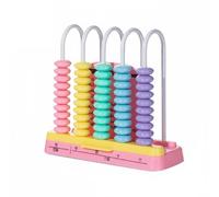 Chosertory Abaco Aritmetico Strumento Educativo Calcolatore Visualizzatore Numerico con Barre Scorrimento Perline per Bambini Pulsante di Reset Adatto per, Rosa, 5 Righe