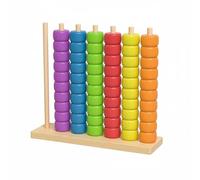 Chosertory Abaco Cornice Educativa Telaio Perline Giocattolo Apprendimento in Legno Contatore Numerico Ordinamento Manuale Perline Lisce Scorrevoli Base Rettangolare Adatto a Bambini Asilo Casa