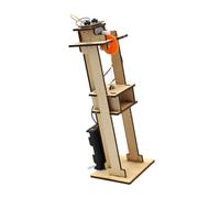 Chosertory Ascensore in Legno, Ascensore Elettrico, Kit Fai da Te, creatività, Kit per Esperimenti Scientifici, Sussidi Didattici per Bambini, Principianti, 65 mm x 65 mm x 200 mm