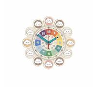 Chosertory Bambini Orologio Didattico da Parete per Apprendimento ’ Design Cartone Animato Numeri Grandi Movimento Silenzioso Adatto a Studio Aula Cameretta 30cm , Nuvole Bianche