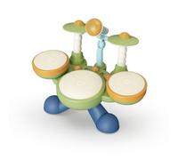 Chosertory Batteria Elettronica per Bambini Set Giocattolo Percussioni Tamburo con Tamburi Due Piatti Accessorio Canto Luci Danza Melodie Varie per Sviluppo , Battery SET 3-Drum