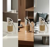 Chosertory Bollitore caffè a Beccuccio Lungo con Curva di Precisione Manico Ergonomico Coperchio Collegato E Struttura Compatta in Metallo per Uso Quotidiano, Basso