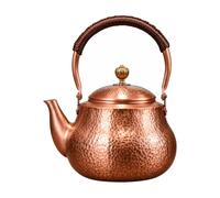 Chosertory Bollitore in Rame Puro con Coperchio E Beccuccio Curvo per Bollire E Preparare Tè Piano Cottura Elettrico Adatto per Rituali Del Tè a Casa E Incontri, 1400ML, 1400ML