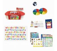 Chosertory Carte Dell'alfabeto Inglese Maneggevole Compatto, Gioco di Apprendimento Prescolare con Scatola di Immagazzinaggio, Gioco Ortografia Inglese con cubetti Lettere