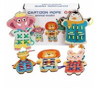 Chosertory Children Lacing Board Gioco Educativo Giocattolo Infilaperline Tavoletta da Puzzle con Schede Divertenti E Superfici Lisce Adatto a Scuola Casa Regalo, Animal