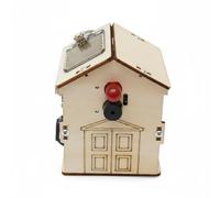 Chosertory Children Rain Alarm in Legno Plastica Elettronica Modello Casa con Sensore Pioggia E Suono di Notifica Assemblaggio Fai da Te Circuiti Adatto per Studenti 7-13 Anni Scuola Aula Scienze