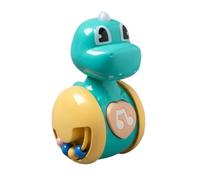 Chosertory Dinosaur Tumbler Giocattolo a Dondolo Sonaglio per Neonato Pupazzo Oscillante Gioco a Spinta Materiale Sicuro Stimola Gattonamento E Coordinazione, Verde, Dinosauro