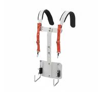Chosertory Drum Stand Imbracatura Rullante Supporto Tamburo Telaio Metallo Cinghie Regolabili Comfort in Marcia E Bilanciamento Sicuro Adatto a Bande Scolastiche, Argento Con Cinghia Rossa