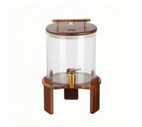 Chosertory Erogatore di Bevande con Coperchio Tonalità Legno Multiuso Dispenser di Bevande in Trasparente Erogatore Bibite con Coperchio per Casa, 5L, Stile N
