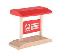 Chosertory Giocattolo Da Gioco per Bambini con Accessori per Scene di Treni in Legno E Plastica, Alla Fermata del Bus