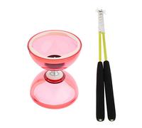 Chosertory Giocattolo Diabolo Cinese Medio con Cuscinetto E Bastoncini di Carbonio, 4 Colori tra Cui Scegliere, per Bambini E Adulti, Rosso, 12 Centimetri