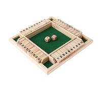 Chosertory Gioco da Tavolo Deluxe in Legno a 4 Lati con 10 Numeri, Shut The Board Game per Bambini E Adulti.