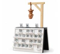 Chosertory Gioco da Tavolo Impiccato Set Completo Parole Gioco Linguistico Educativo Portatile con Scatola Libro Ordinata con Lettere a Ribalta E Supporto, Gioco Da Tavolo Impiccato
