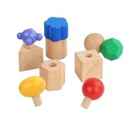 Chosertory Gioco di Abbinamento con Viti in Legno di Faggio Atossico Giocattolo a Vite con Forme Geometriche Senza Sbavature per Genitori