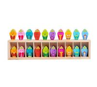 Chosertory Gioco di Memoria Bambini Set Educativo in Legno con Abbinamento Colori Puzzle Forme Tessere Tematiche Organizer Robusto Adatto a Apprendimento Precoce, Carote Con Espressioni