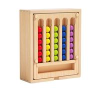 Chosertory Gioco di Perline in Legno Giocattolo di Smistamento Scatola con Perline Schede Esercizi di Coordinazione E Logica Cromatica con Utensili in Legno Adatto a Bambini Casa Centro Educativo
