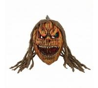 Chosertory Halloween Headpiece Maschera Zucca Copricapo Elmo Accessorio in Lattice con Denti Afferati E Fasce in Stoffa Copertura Integrale Adatto per Feste di