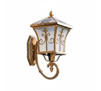 Chosertory Lampada da Parete Solare per Esterni Applique Lanterna Lampione Illuminazione Solare Senza Fili Sensore Crepuscolare Alluminio Pressofuso IP55 Adatta, Bronzo Antico, Spada Fiore