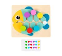 Chosertory Matching Slide Puzzle Gioco Tavola Posizionamento Legno Carte Rompicapo Percezione Colori Animali Adatto per Bambini 3-7 Anni Uso, pescare, Taglia unica