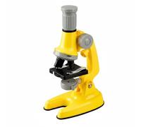 Chosertory Microscopio per Bambini Set Didattico Kit Educativo Strumento Scientifico Ottico 1200x con Vetrini per Scoperta E Focus Adatto Lezioni di Scienze, Giallo