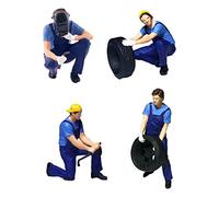 Chosertory Miniature di Persone Dipinte a Mano in 1/64, Scene di Garage, Modellini di Auto, Statuette di Diorama, Decorazioni per Micro Paesaggi, Progetti, Blu B