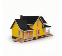 Chosertory Modello Casa in Miniatura Villa Americana a Due Piani Casa Modellino Edificio Diorama Plastica Dettagliata Proporzionata Adatta a Collezionismo, Villa Numero Otto Senza Luci
