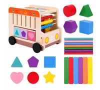 Chosertory Multifunzione Colorato | Bordi Arrotondati e Lisci, Macchinina in Legno con, a Incastro, Gioco di Ordinamento Colori, per Cameretta