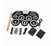 Chosertory Pad per Esercizi di Batteria Avvolgibile tile, Batteria Elettrca con Pedali, Compatto, per Casa, Appartamento, Bambini