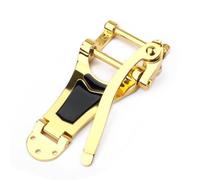 Chosertory Ponte Tremolo per Chitarra Elettrica Ponte Vibrato Ponte Tailpiece Ponte Ricambio in Metallo con Finitura Pannello Nero Molla E Viti Adatto a Montaggi Jazz Personalizzati, Oro