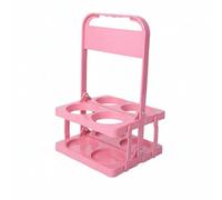 Chosertory Portabottiglie Pieghevole Porta Bevande Carrier Supporto Bottiglie Trasporto Facile Apertura Veloce Plastica PP Pratica Adatto per Party in Casa, Rosa, Rosa
