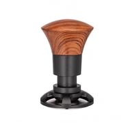 Chosertory Pressino Caffè Pressa Espresso Tamper Compattatore Base Piatta con Ritorno Elastico in Acciaio Inox E Manico in Legno Adatto Domestico Postazione Workbench, 51mm