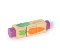 Chosertory Puzzle Rotante per Bambini Puzzle a Blocchi Gioco Educativo Giocattolo in Legno Rompicapo Didattico con Elementi Girevoli per Abilità Spaziali E, Vegetable