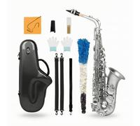 Chosertory Sassofono Contralto Professionale in Ottone Bianco con Incisioni Eleganti E Chiavi Madreperla per Studenti E Musicisti con Custodia Rigida E Accessori Completi Adatti per Lezioni