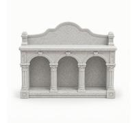 Chosertory Scaffale in Miniatura 1 12 con Mensola Libreria Espositore con Arco Alto E Facciata Decorativa Stabile con Base Rettangolare E Colonne Scolpite Adatto, Grigio Marmo, 15cm X 3.5cm X 11.5cm