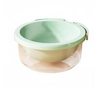 Chosertory Scolapiatti da Cucina Setaccio Ciotola Colino Contenitore Lavaggio in PET Alimentare Doppio Coperchio Trasparente Manico Ergonomico Adatto per Lavare, Verde