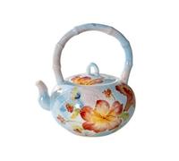 Chosertory Set per Infusione di Tè in Ceramica con Smalto Liscio E Decorazioni Sottocoperta con Rami Fioriti per Colazione Serena E Arredamento, Farfalla A