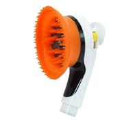 Chosertory Spazzola Massaggio Bagno per Cani Spazzola Bagno Animali Spazzola Lavaggio Pet Doccetta Pettine Massaggiante con Getto Regolabile per Ridurre il, Array, Bianco E Arancione
