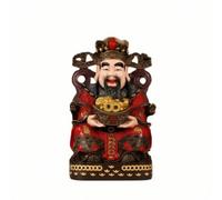 Chosertory Statua Dipinta in Ottone Del Prosperità con Barba Sorridente E Copricapo Elaborato per Portafortuna Ufficio Negozio Scaffale Tavolo, Lunghezza 14cm Larghezza 14cm Altezza 26cm