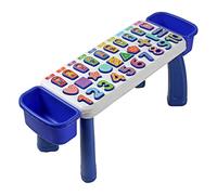 Chosertory Tavola Didattica in Legno per Bambini Piccoli Numeri Forme Colori Pratica attività Logica Stimolante Adatta a Famiglia E, Tavolo 3in1 Blu L