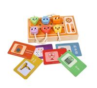 Chosertory Tavola Sensoriale Bambini Pannello attività Gioco Educativo Lavagna Cavo Forme Geometriche Legno Carte Immagini per Abilità Motorie Fini Percezione