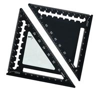 Chosertory Triangolare per Falegnameria Righello Triangolo Alluminio Strumento di Misura Angolo 45 Gradi Scrivibile Resistente Alla Ruggine Adatta, Nero